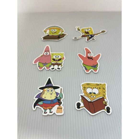 SpongeBob SquarePants 6pc Vinyl Stickers Lot Cartoon Water Bottle Laptop Decals - Picture 3 of 4
